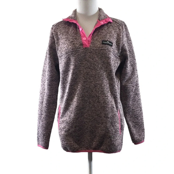 Simply Southern Tried And True Gray Pink Henley‎ Fleece Pullover Womens Small - Picture 1 of 10